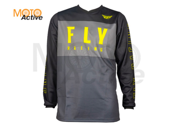 Джерси FLY RACING F-16 2022 серая/черная/Hi-Vis желтая